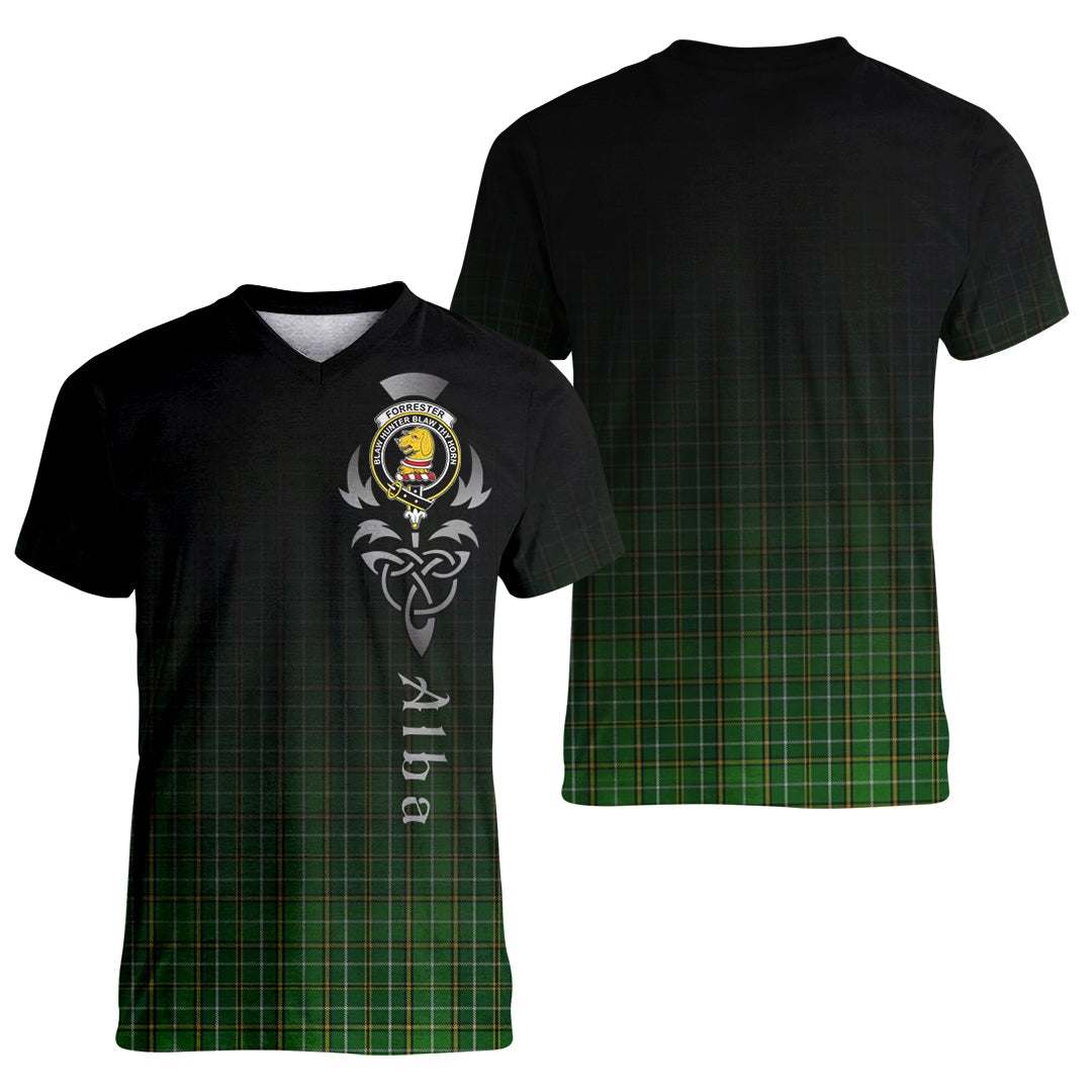 Printivon Forrester or Foster Hunting Tartan Crest Alba Celtic T Shirt