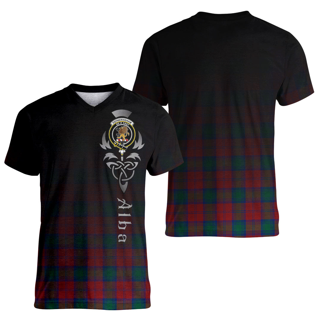Printivon Fotheringham Modern Tartan Crest Alba Celtic T Shirt