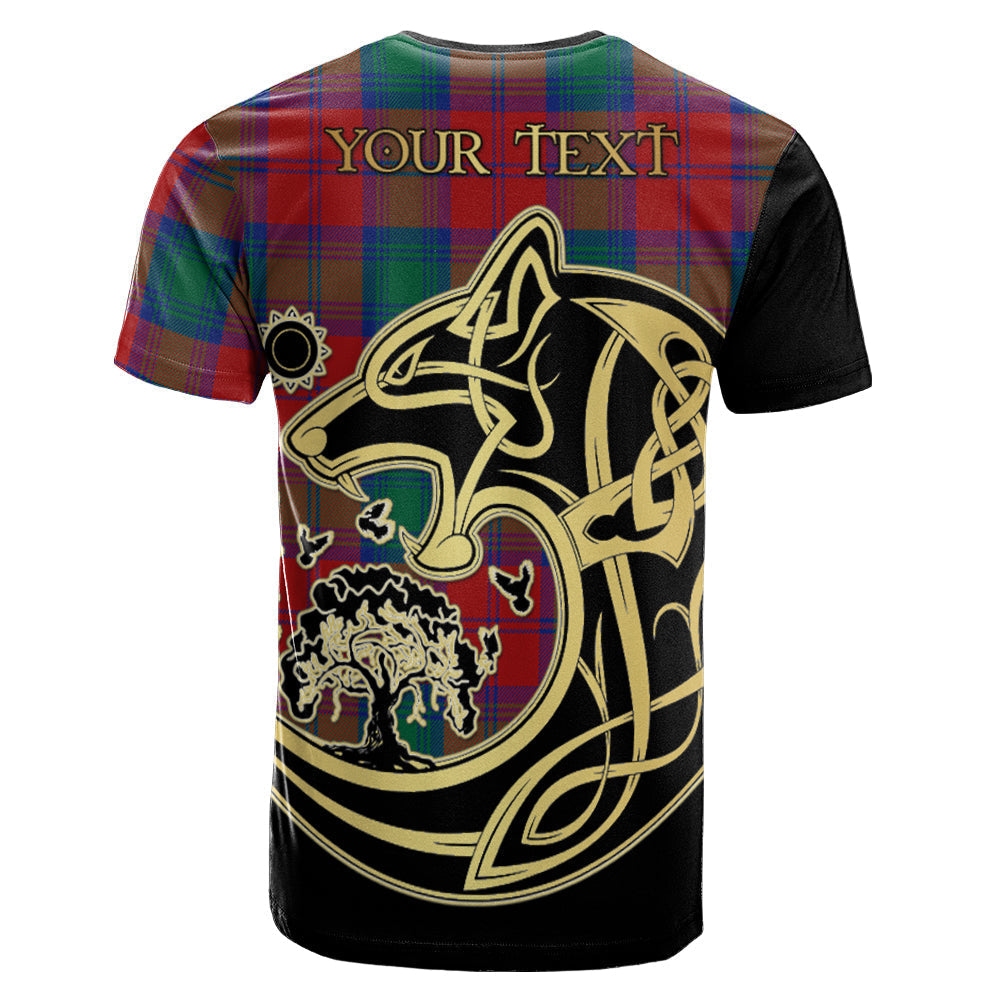 Printivon Fotheringham Modern Crest Celtic Wolf Tartan T Shirt Custom Your Text