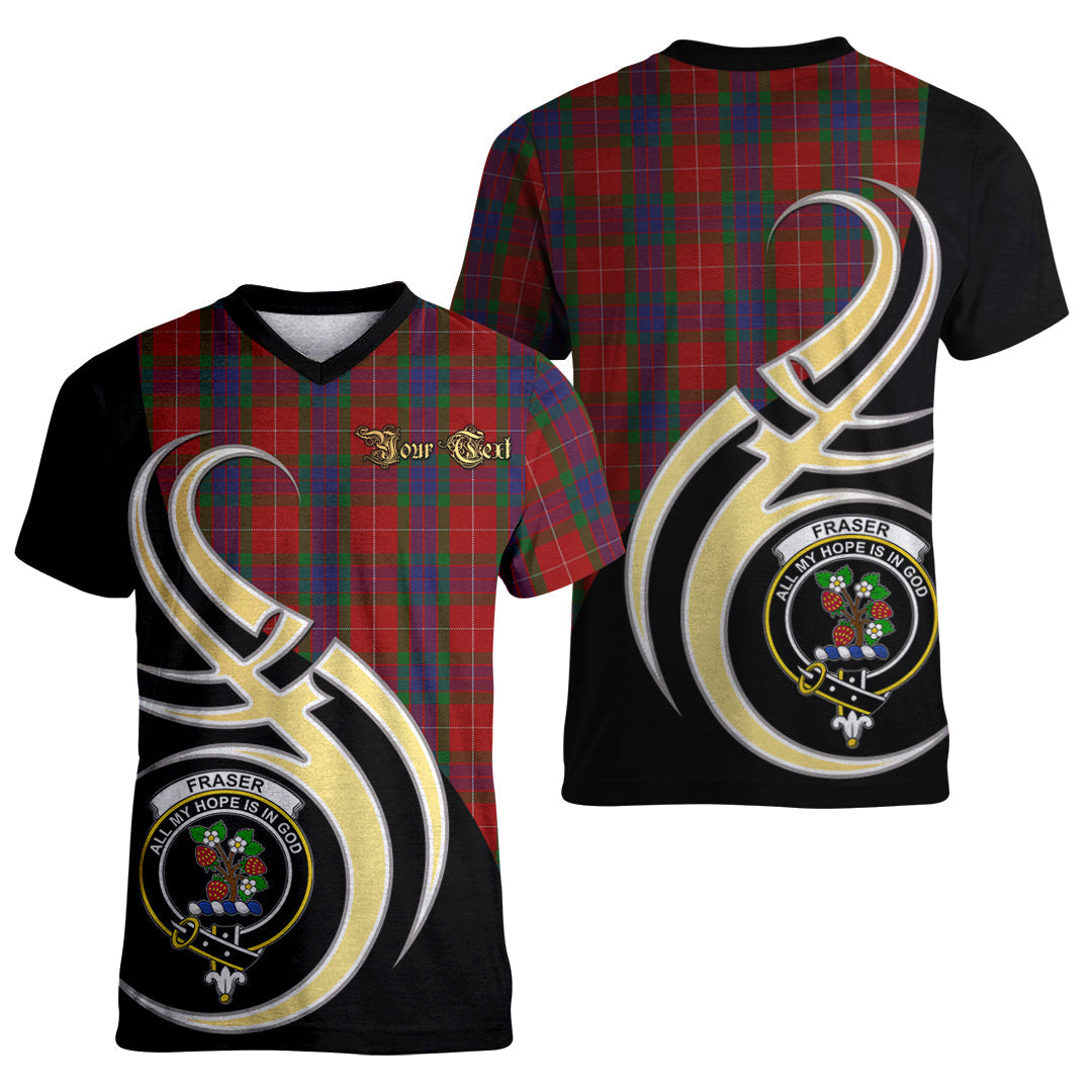 Printivon Fraser Tartan Crest Believe In Me T Shirt