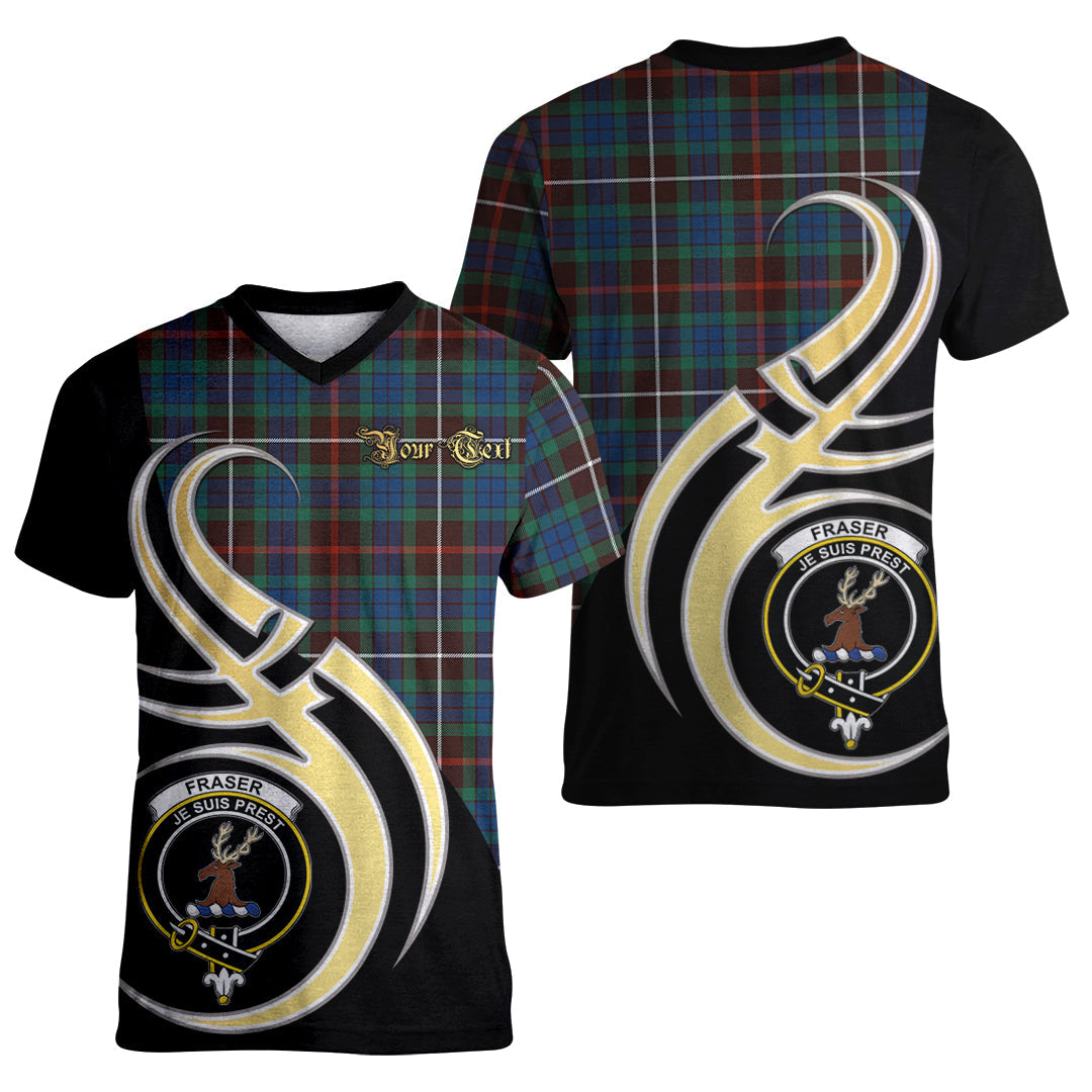 Printivon Fraser Hunting Ancient Tartan Crest Believe In Me T Shirt