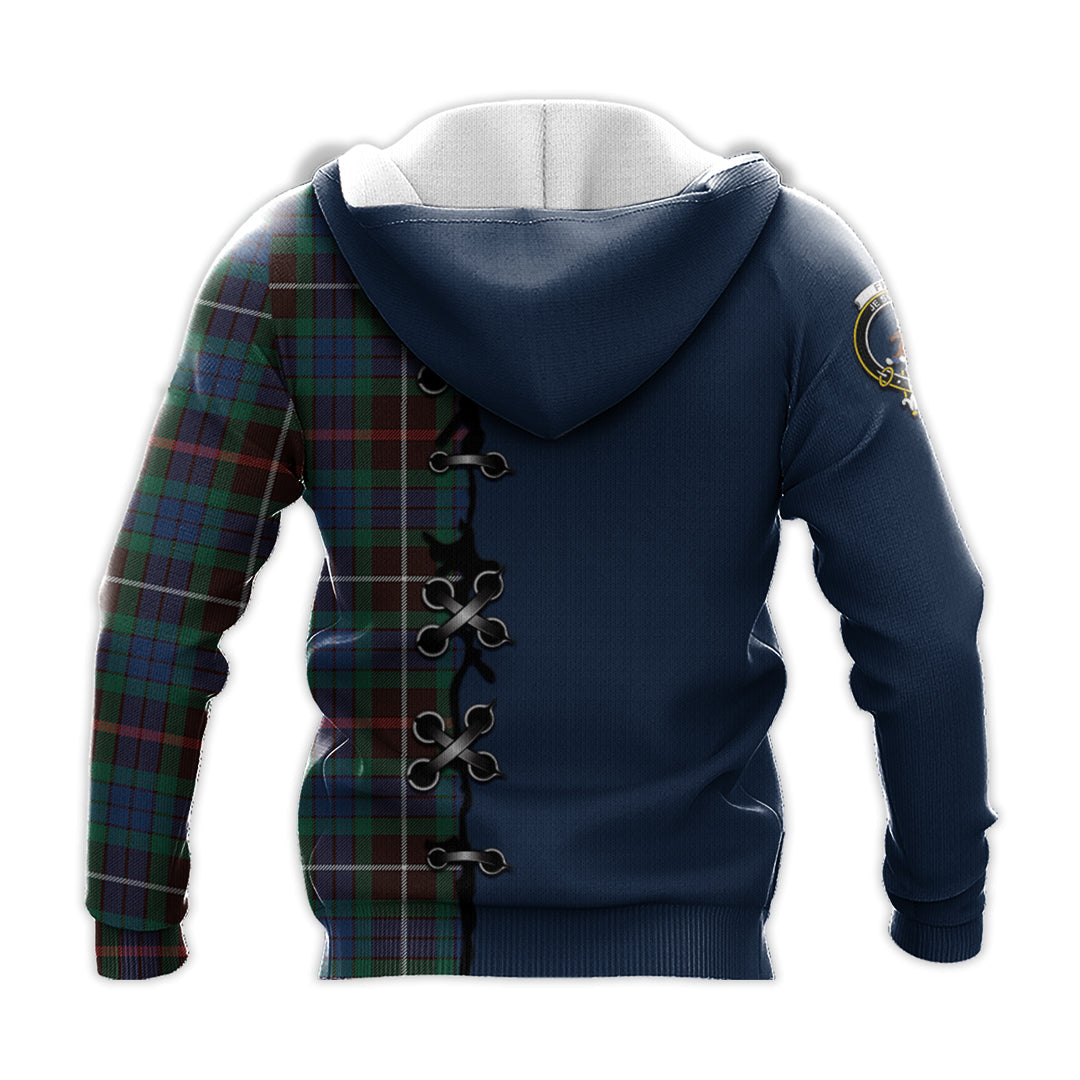 Printivon Fraser Hunting Ancient Tartan Hoodie Lion Rampant And Celtic Thistle Style