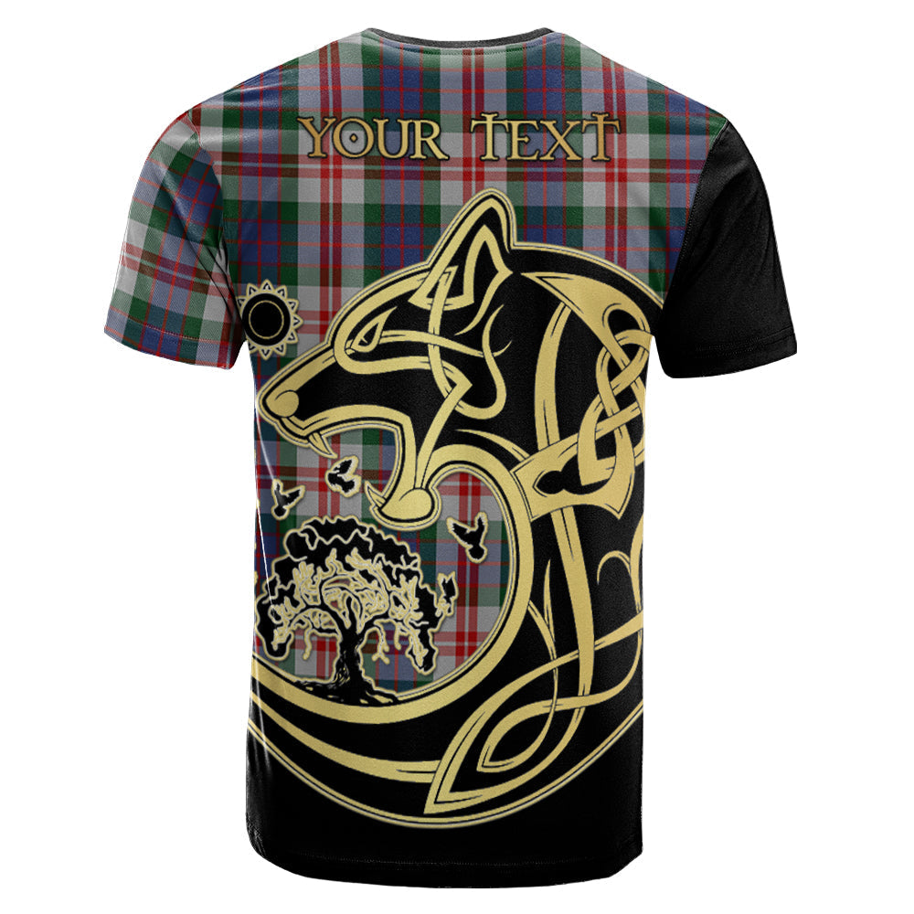 Printivon Fraser Red Dress Crest Celtic Wolf Tartan T Shirt Custom Your Text