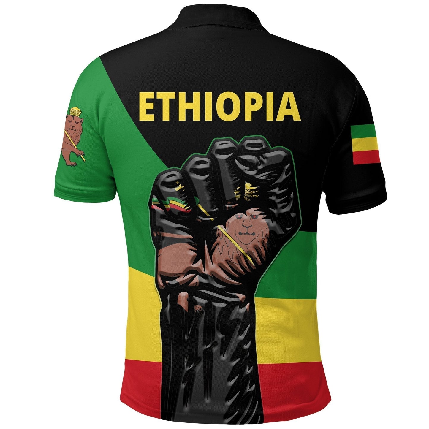Freedom Ethiopia Polo Shirt Lion Of Judah