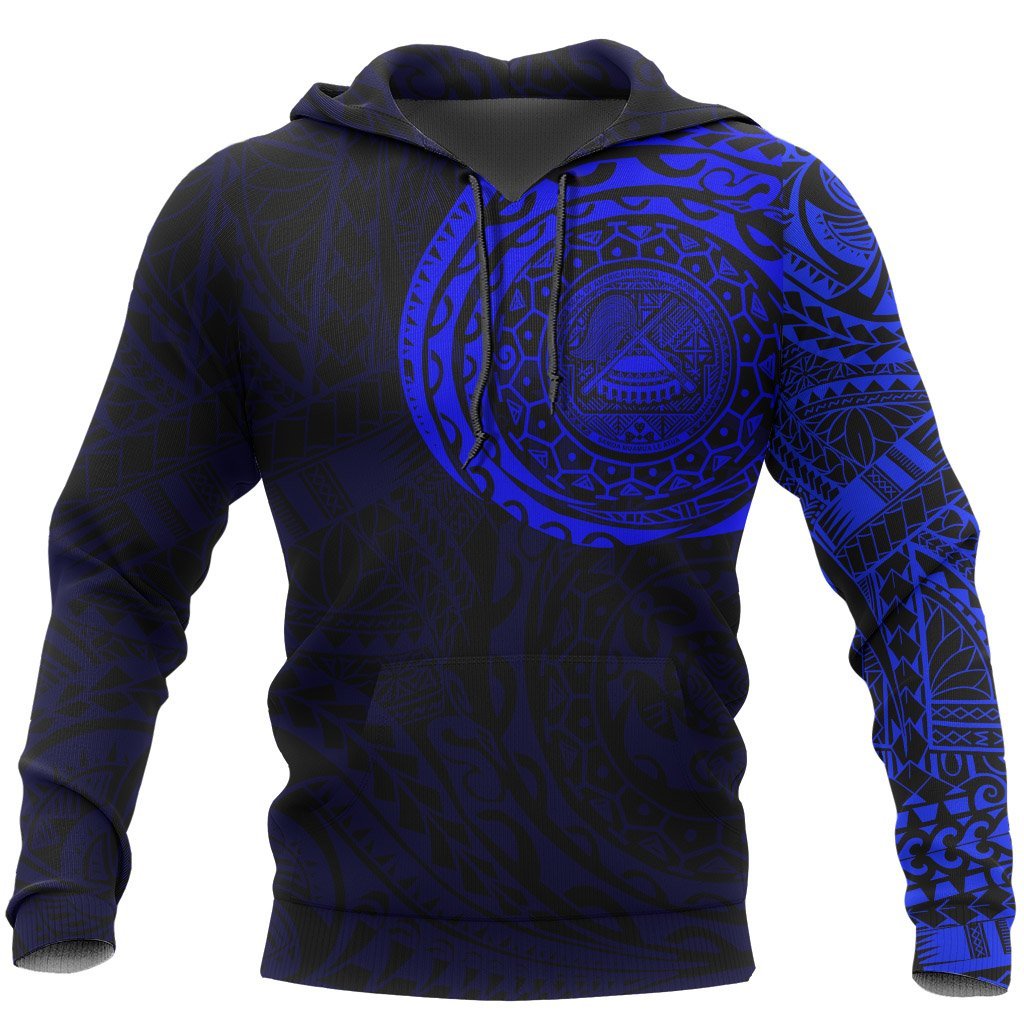 American Samoa Hoodie American Samoa Seal Polynesian Tattoo Style Blue A7