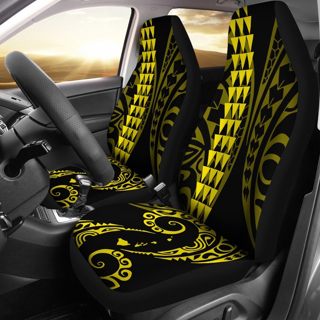 Hawaii Kakau Yellow Polynesian Car Seat Covers