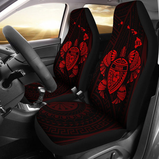 Hawaii Turtle Hibicus Map Car Seat Covers Red