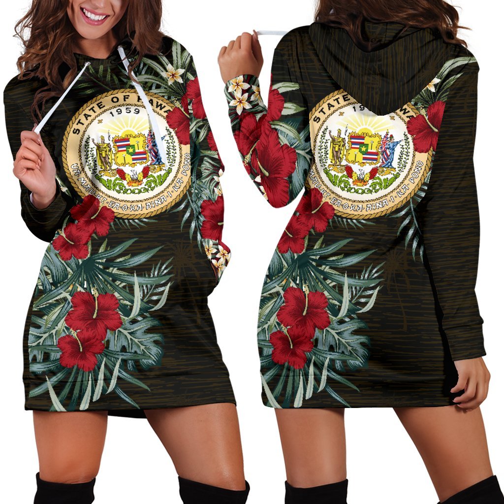 Hawaii Hoodie Dress Hawaii Seal Hibiscus