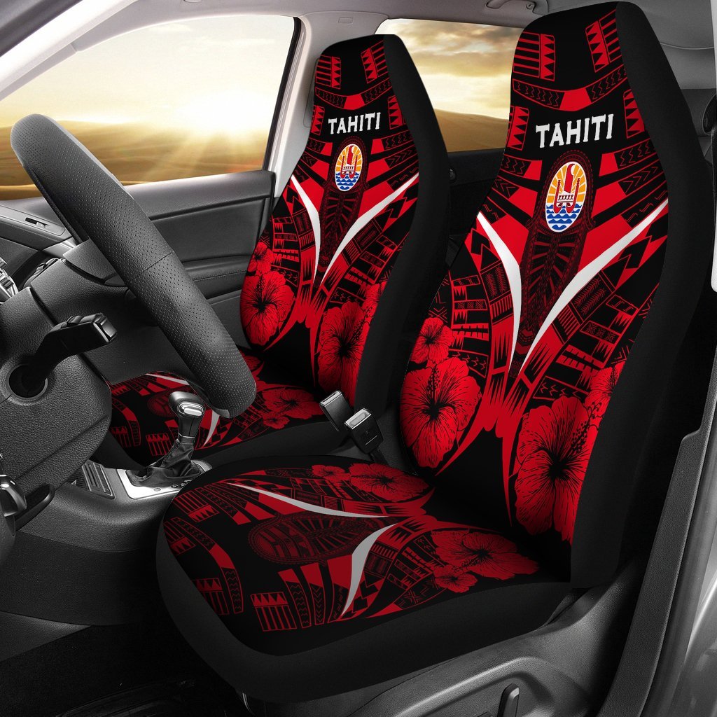 Tahiti Car Seat Covers Tahiti Flag Hibiscus Polynesian Tattoo K9