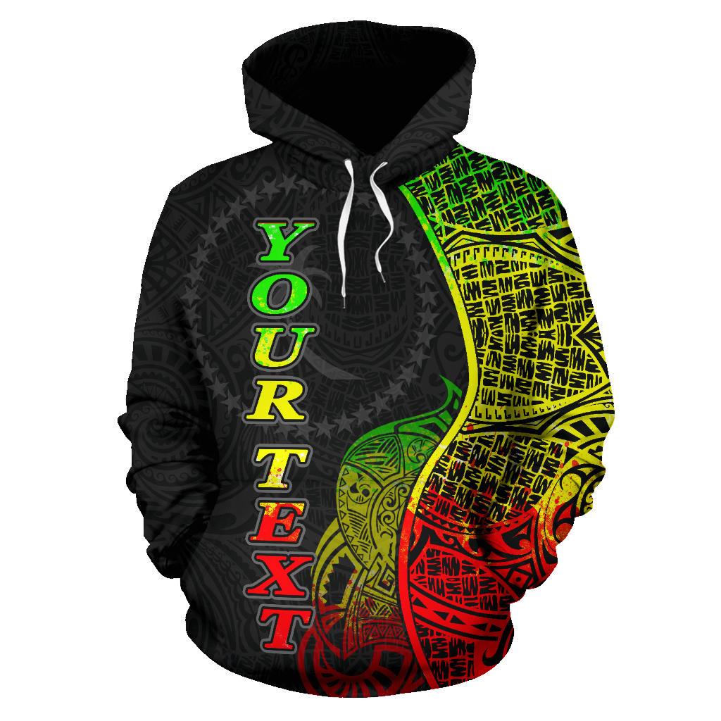 Custom Text Chuuk Polynesian Hoodie Personalised Hoodie Coconut Reggae Zip Up Hoodie