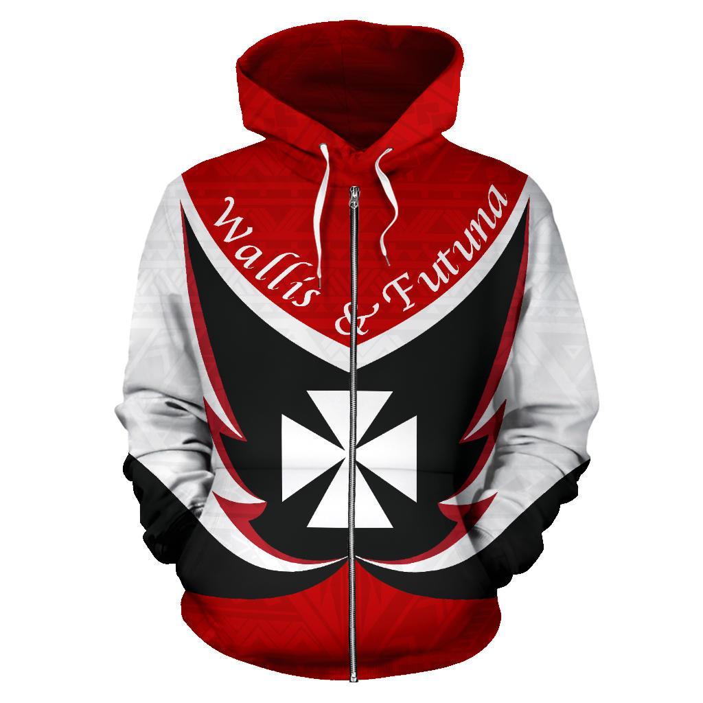 Wallis And Futuna Zip Up Hoodie Flying