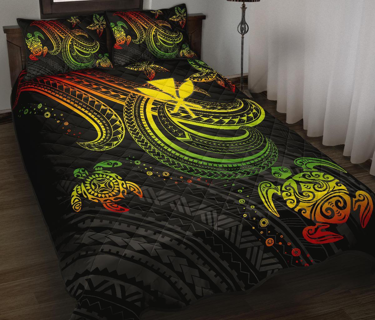 Hawaii Quilt Bed Set Reggae Turtle