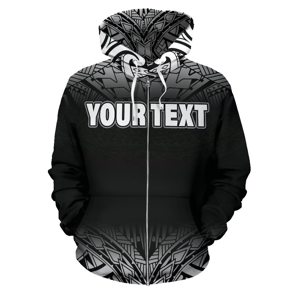 Palau All Over Zip Up Hoodie Black Fog Style