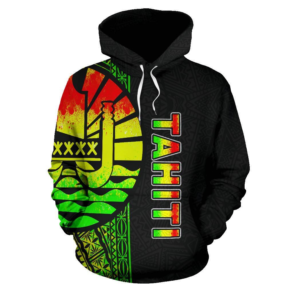Tahiti (French Polynesia) Polynesian Hoodie Reggae Line