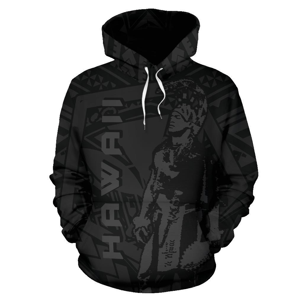 Hawaii Helmet Polynesian Gray Kanaka Warrior Hoodie