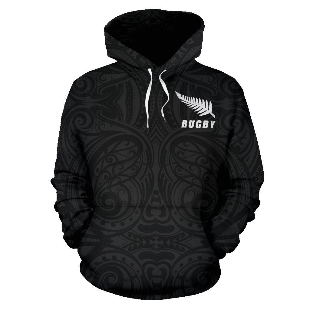 New Zealand Rugby Hoodie, Maori Haka Fern Pullover Hoodie