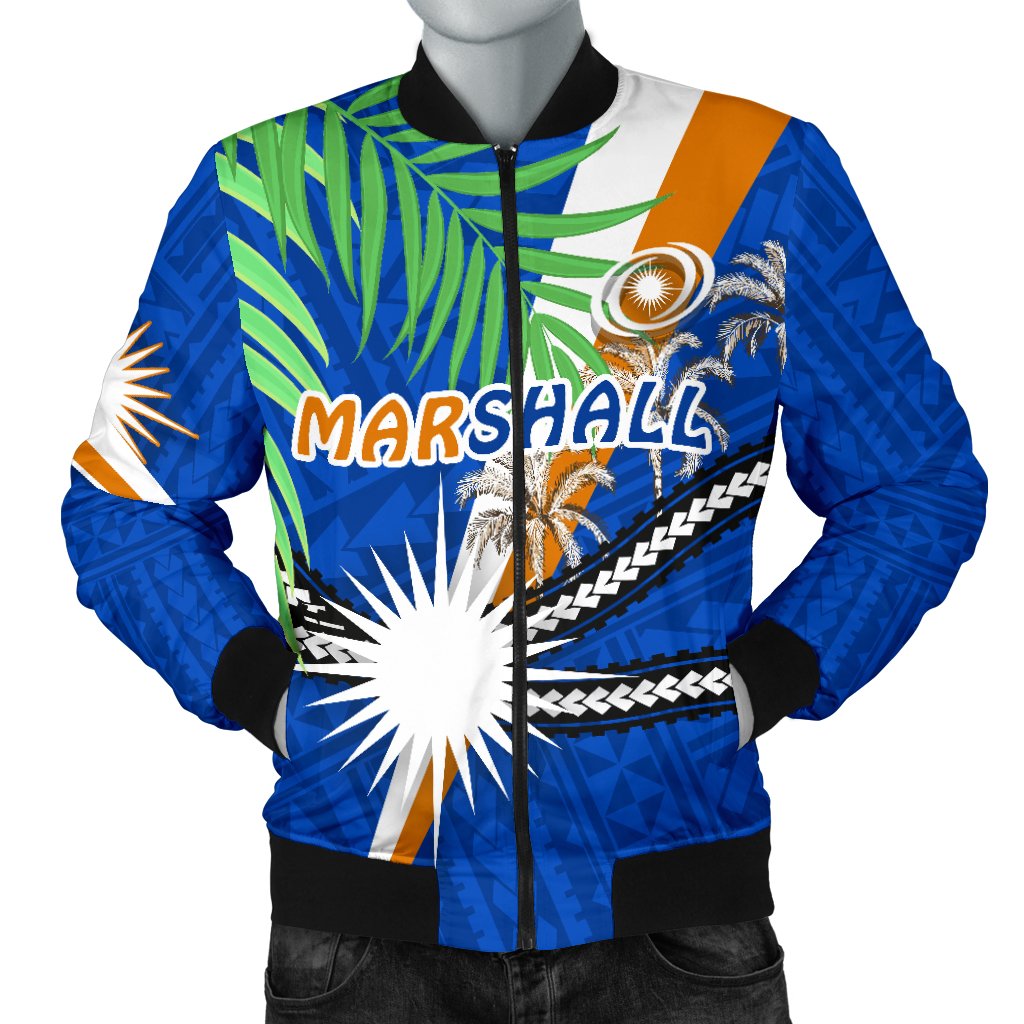 Marshall Islands Rugby Men Bomber Jacket Coconut Leaves