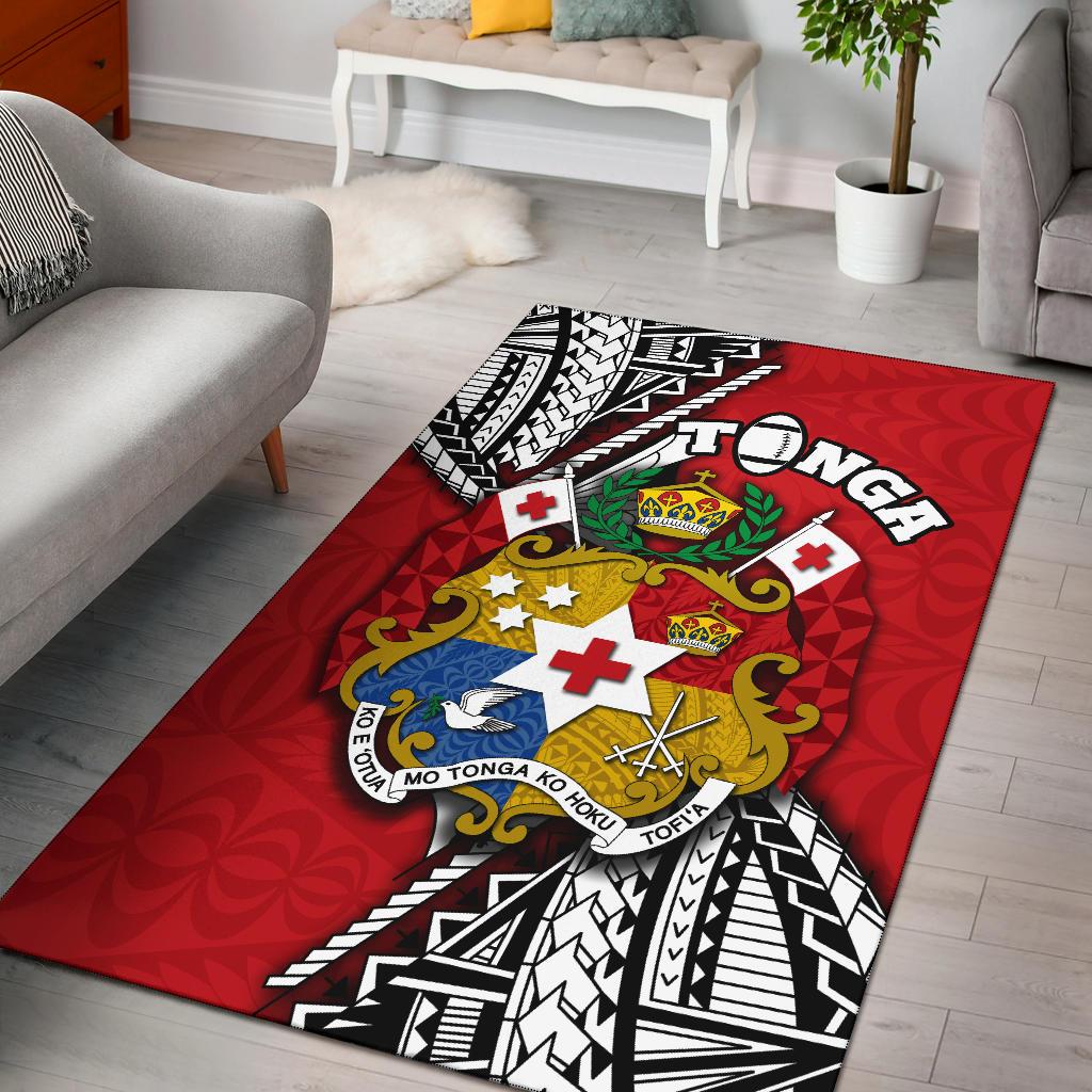 Tonga Rugby Area Rug Polynesian Style Pinwheel