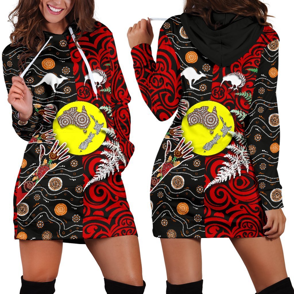 New Zealand Australia Hoodie Dress Maori Aboriginal