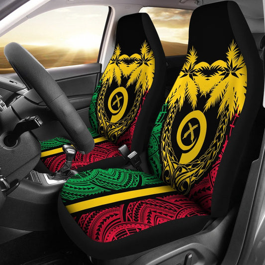 Vanuatu Car Seat Covers Vanuatu Flag Coconut Tree A02