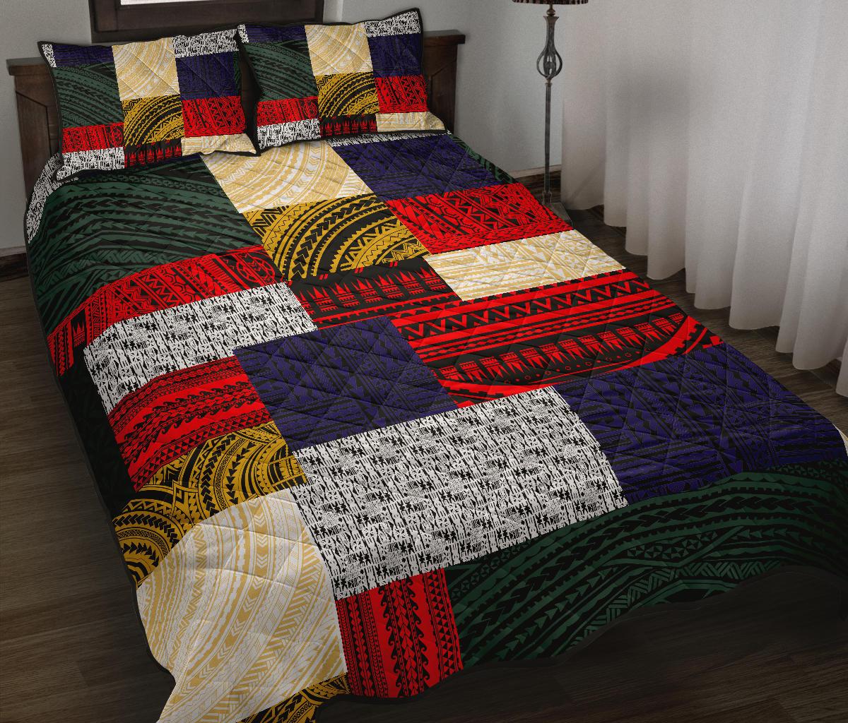 Polynesian Quilt Bed Set Design Retro Patchwork