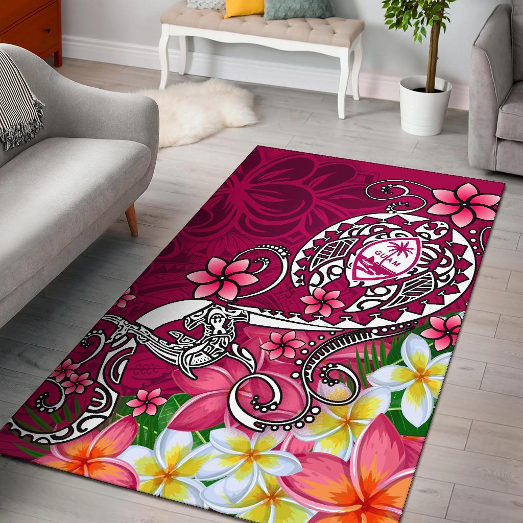 Guam Area Rug Turtle Plumeria (Pink)