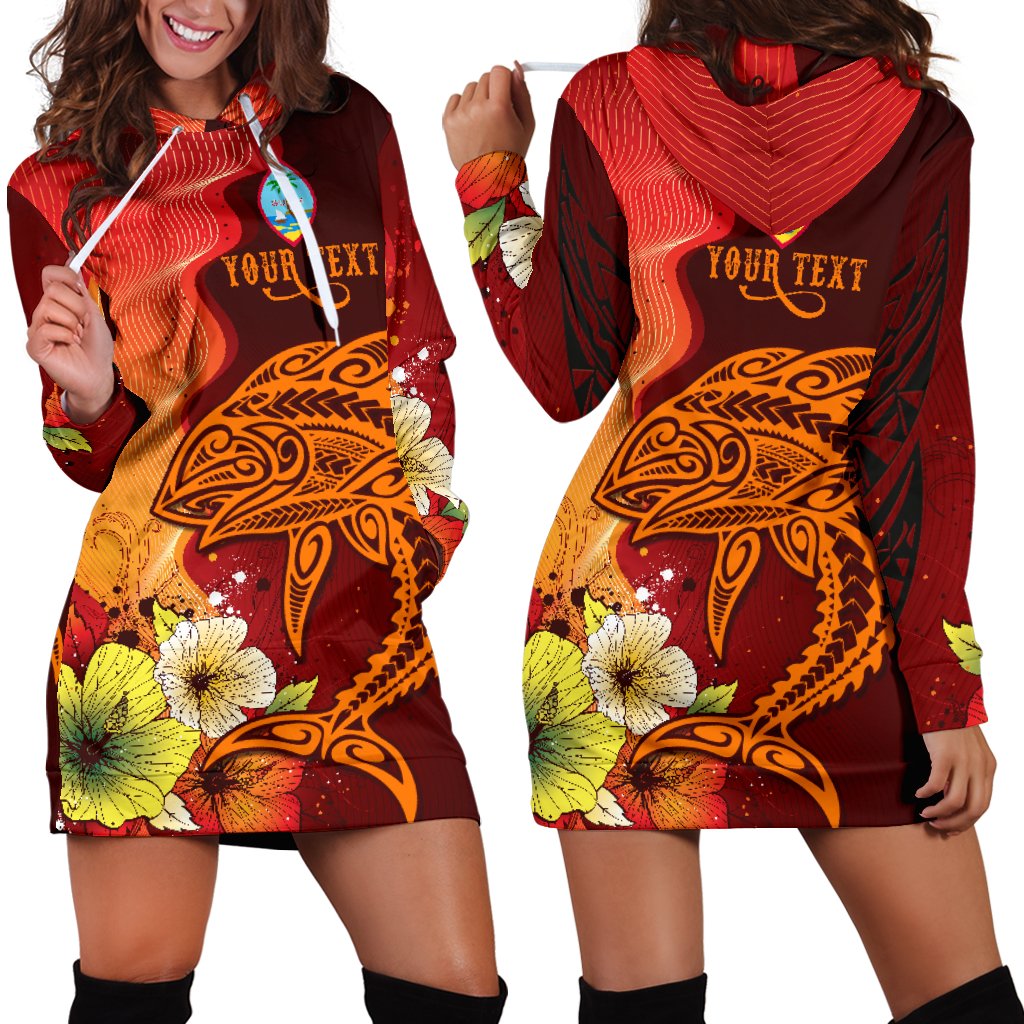 Guam Personalised Custom Women's Hoodie Dress Tribal Tuna Fish