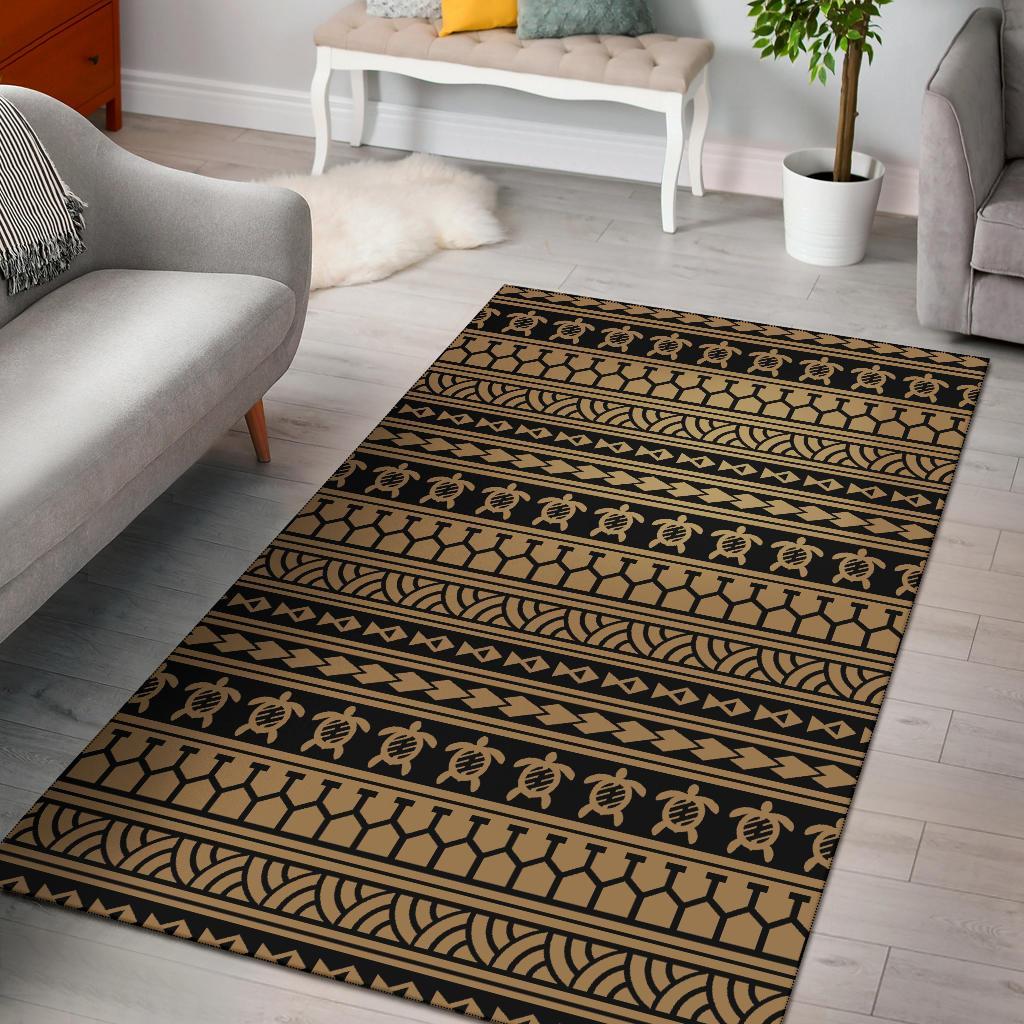 Hawaii Area Rug Polynesian Tattoo Tribal AH