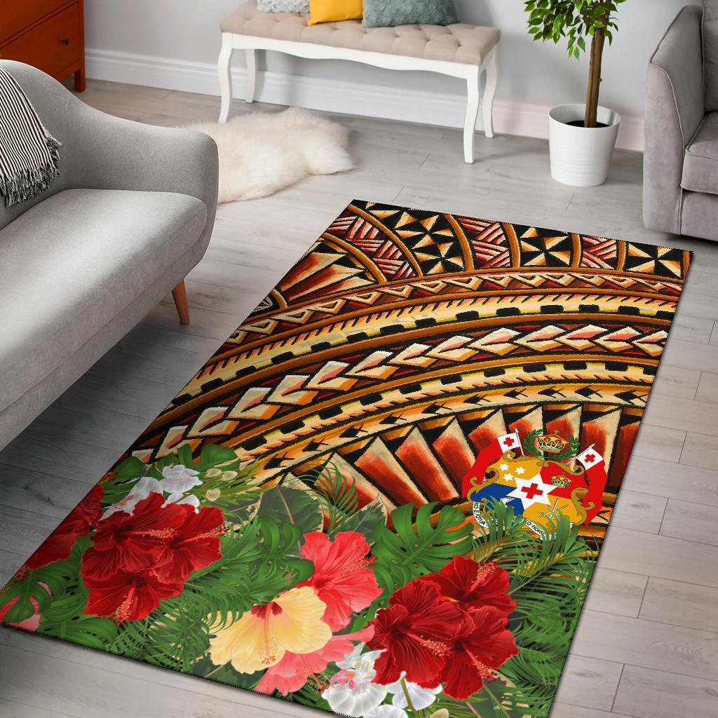 Tonga Polynesian Area Rug Vintage Pattern