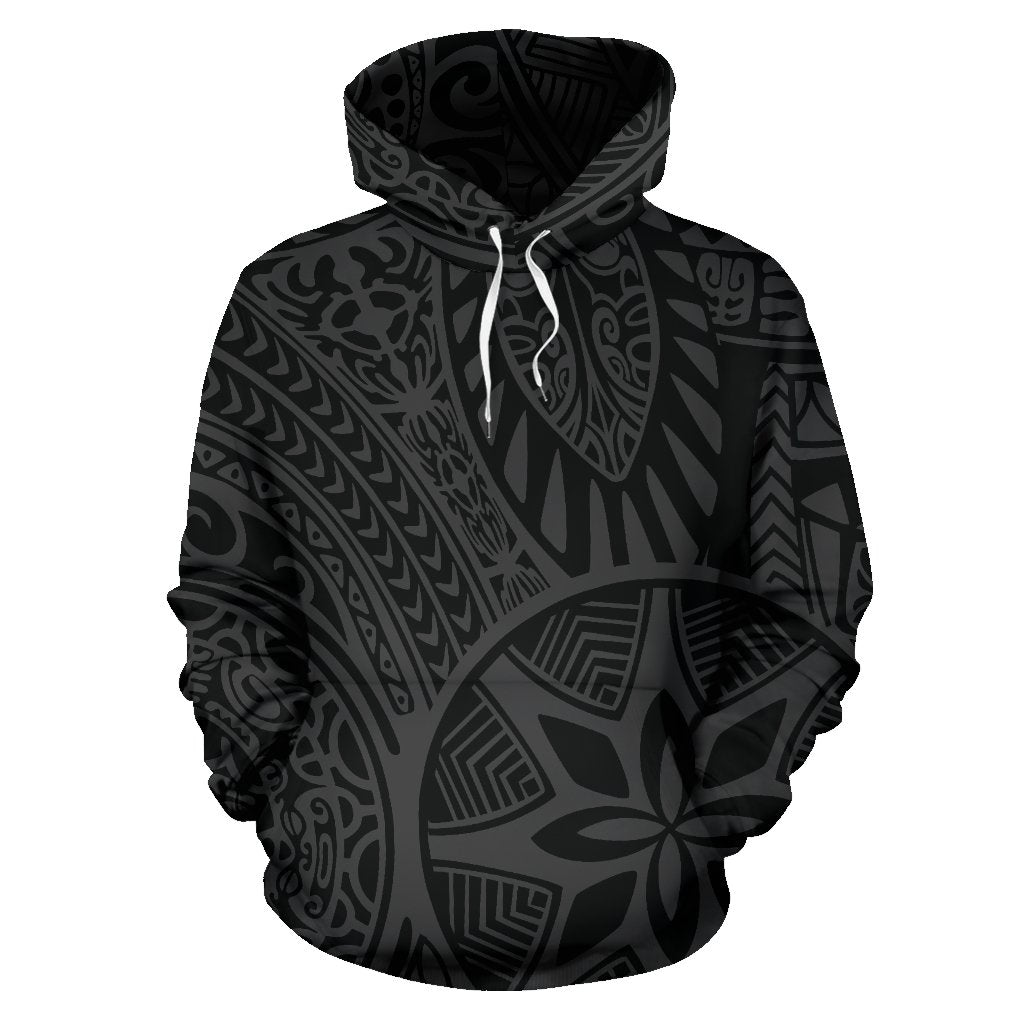 Hawaii Hoodie Polynesian Hawaiian Style Tribal Tattoo Gray Pullover