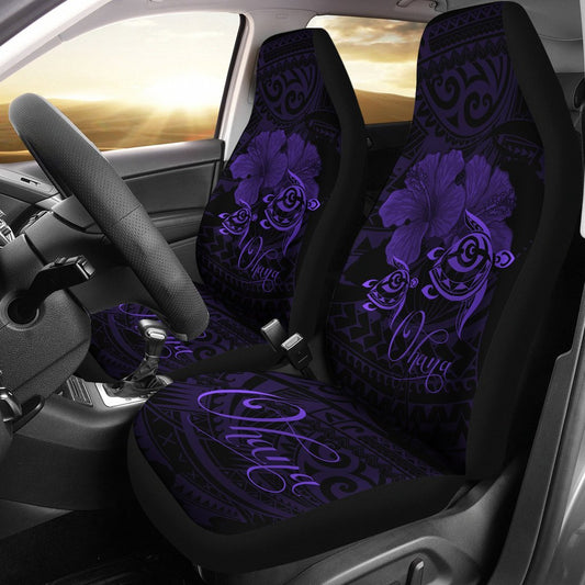 Hawaii Turtle Ohana Hibiscus Poly Car Seat Covers Purple