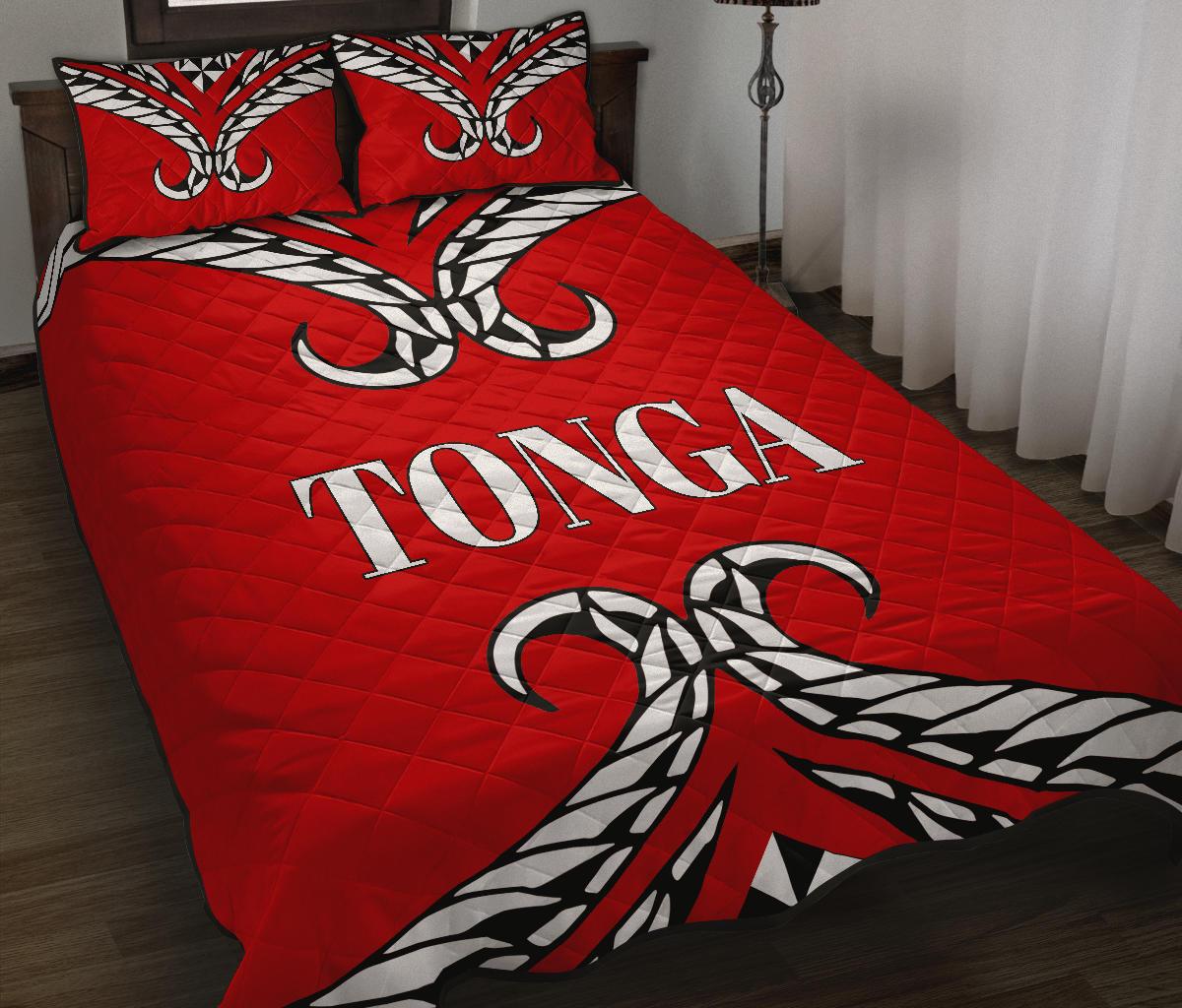 Tonga Quilt Bed Set Tonga Tribal Red Version