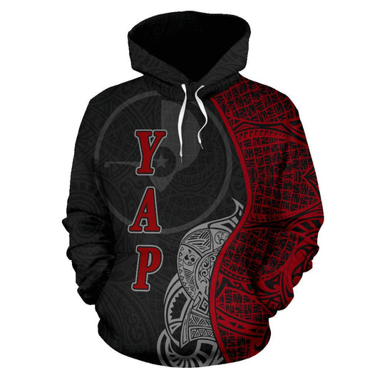 Yap Polynesian Hoodie Coconut Tree Red