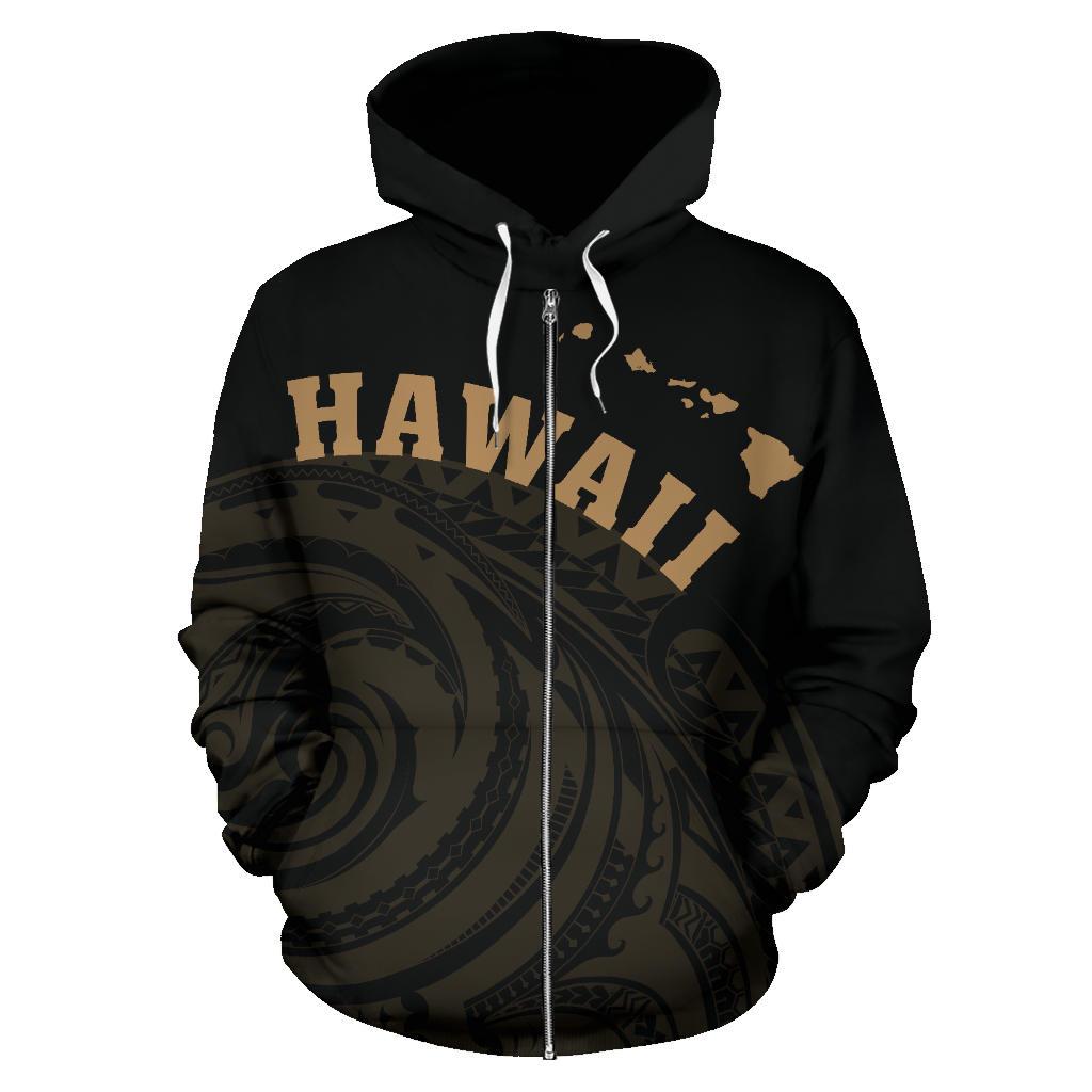 Hawaii Polynesia Hoodie Golden Tatau Style