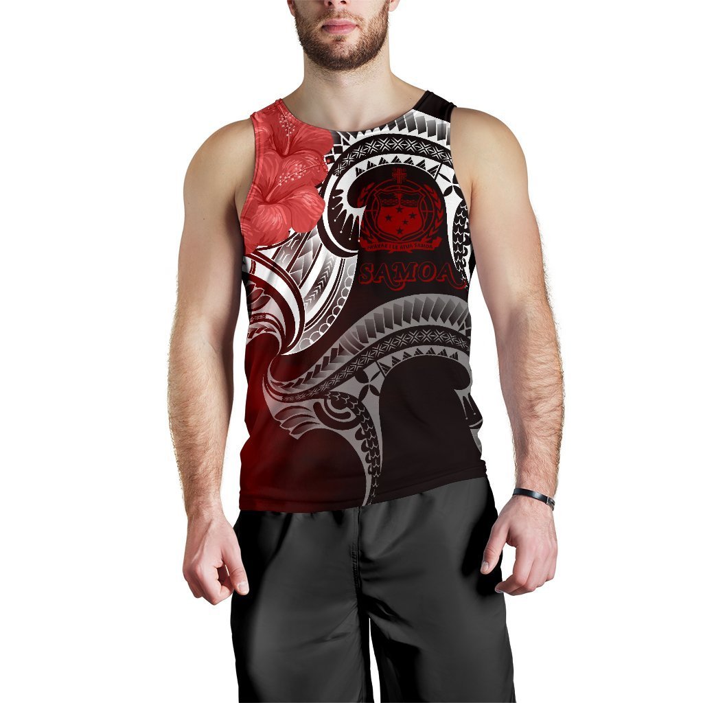 Samoa Men's Tank Top Samoa Seal Wave Style Red