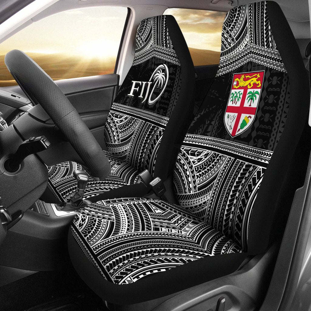 Fiji Rugby Polynesian Patterns Car Seat Covers White