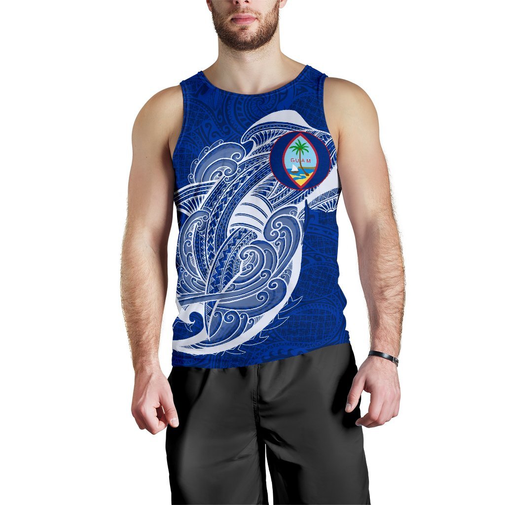 Guam Men'S Tank Top Shark Coat Of Arms