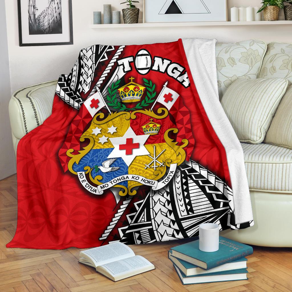 Tonga Rugby Premium Blanket Polynesian Style Pinwheel