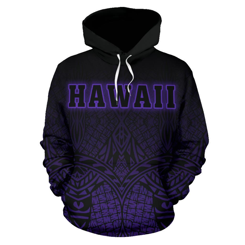 Hawaii Kanaka Polynesian Hoodie Violet Neon Style