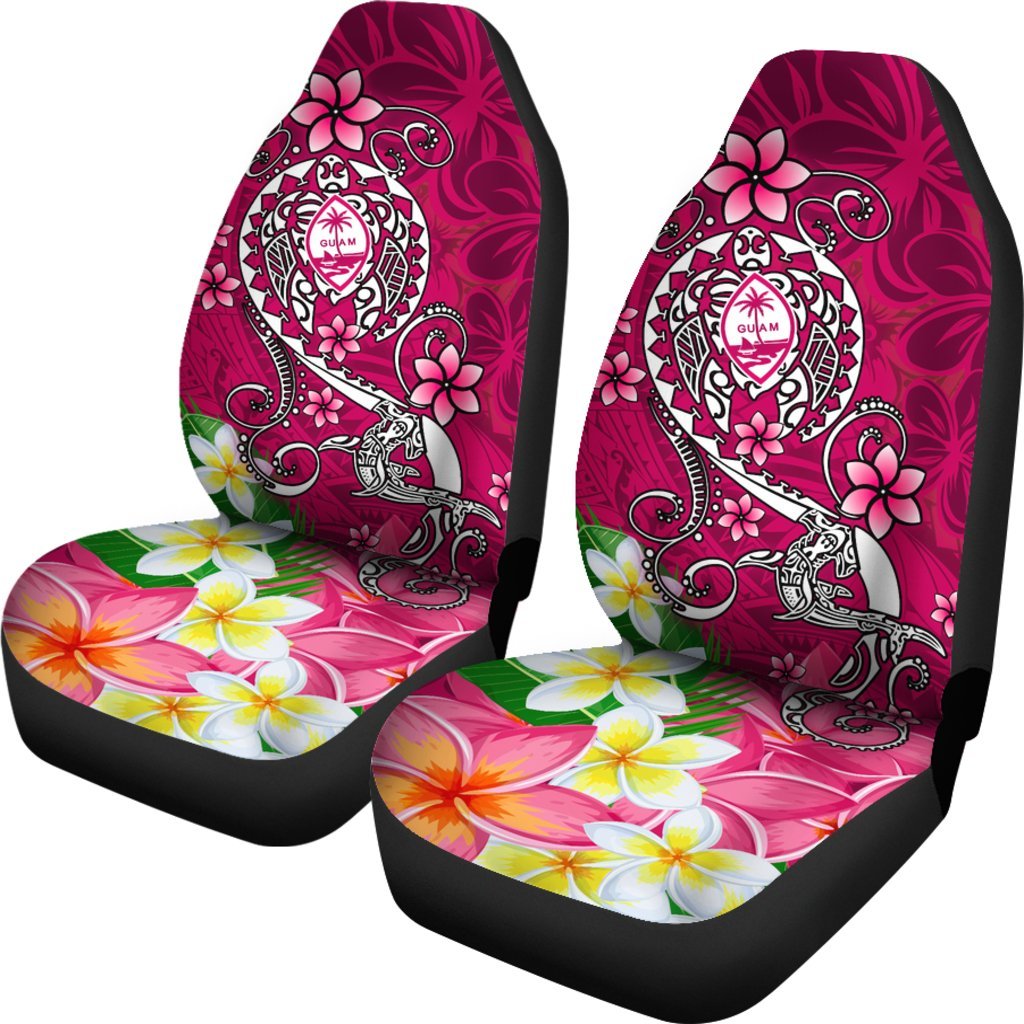 Guam Car Seat Covers Turtle Plumeria (Pink)