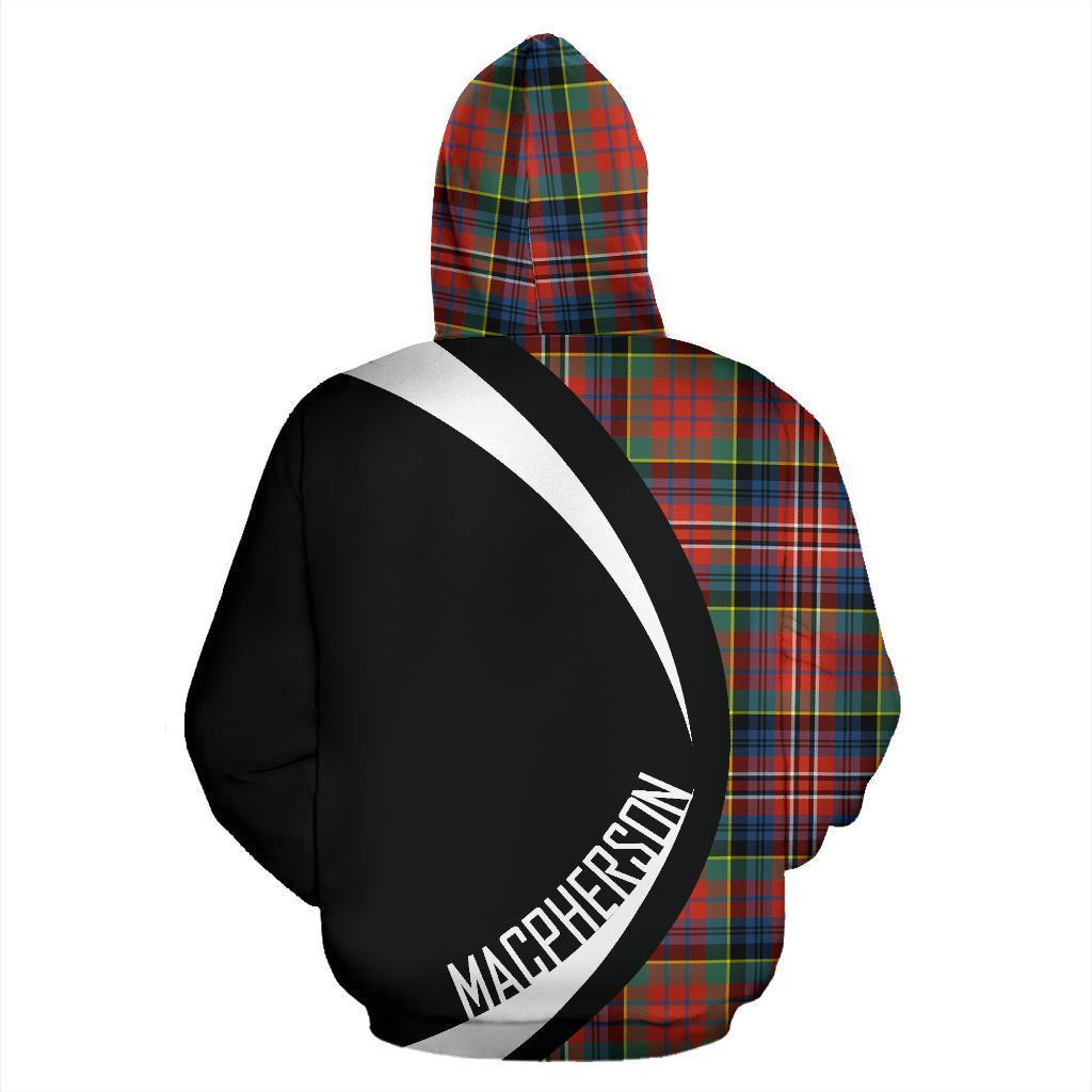 Printivon Macpherson Ancient Tartan Crest Hoodie Circle Style