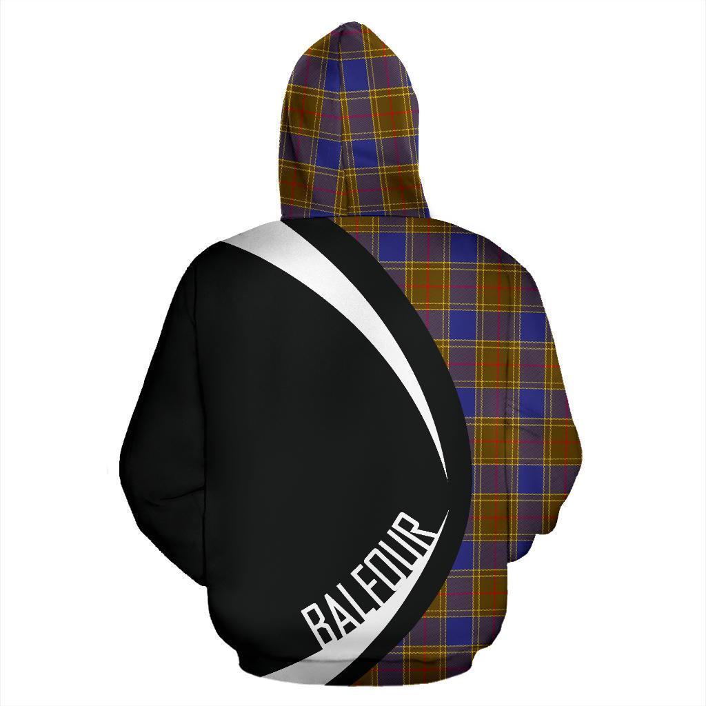 Printivon Balfour Modern Tartan Crest Hoodie Circle Style