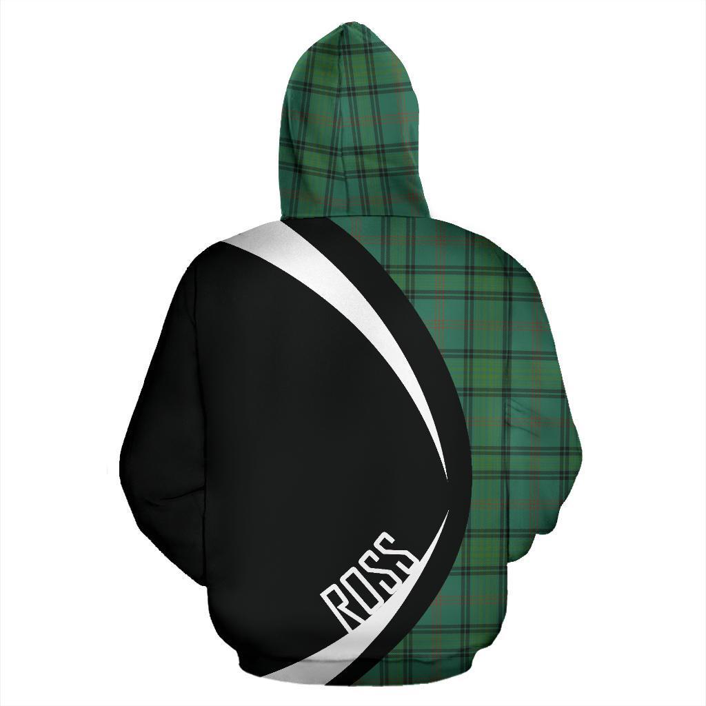 Printivon Ross Hunting Ancient Tartan Crest Hoodie Circle Style