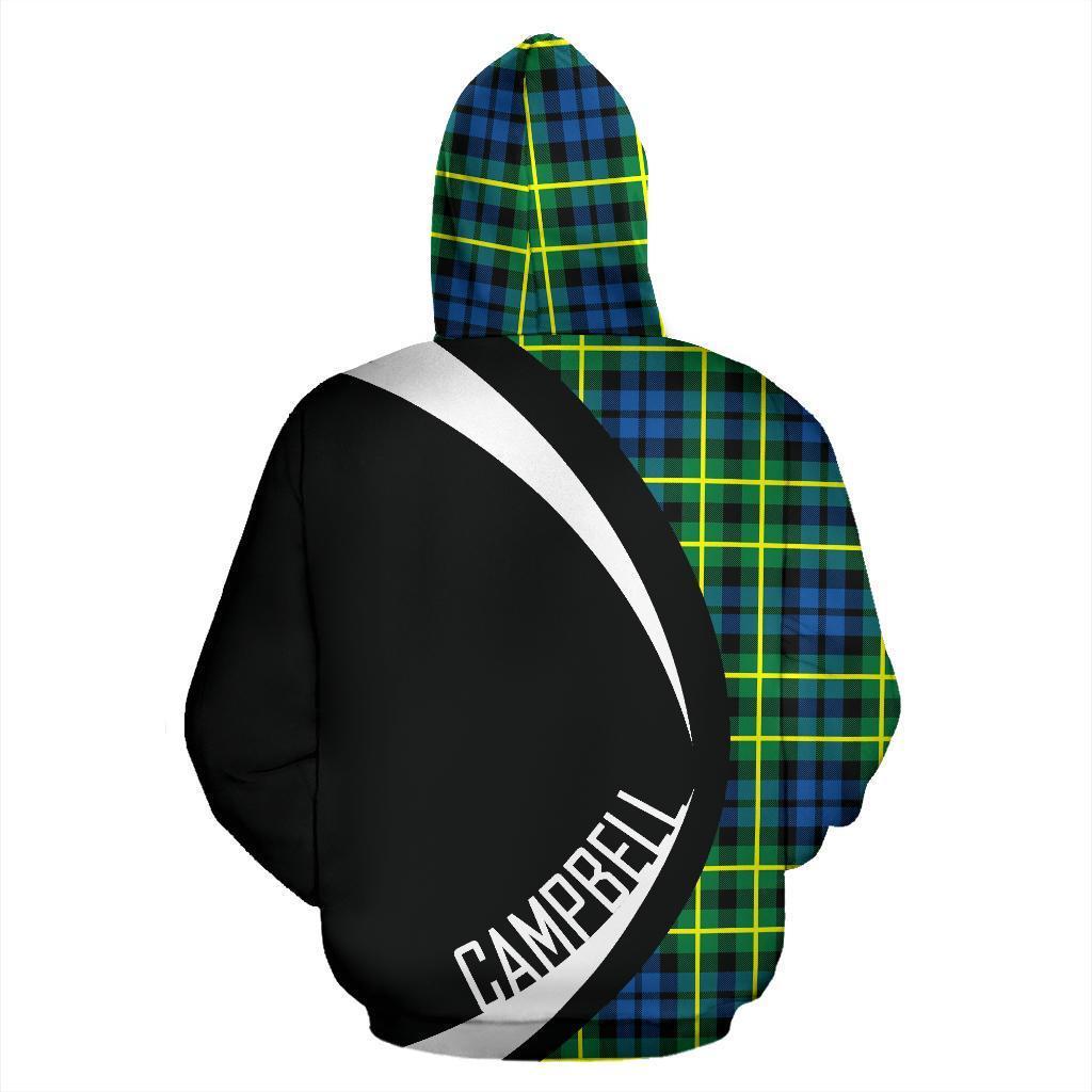 Printivon Campbell Of Breadalbane Ancient Tartan Crest Hoodie Circle Style