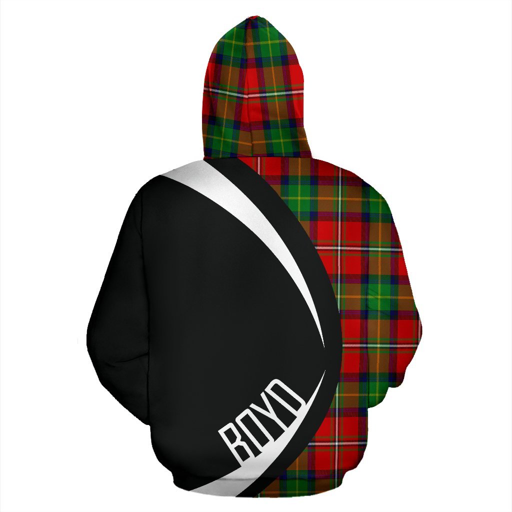 Printivon Boyd Modern Tartan Crest Hoodie Circle Style