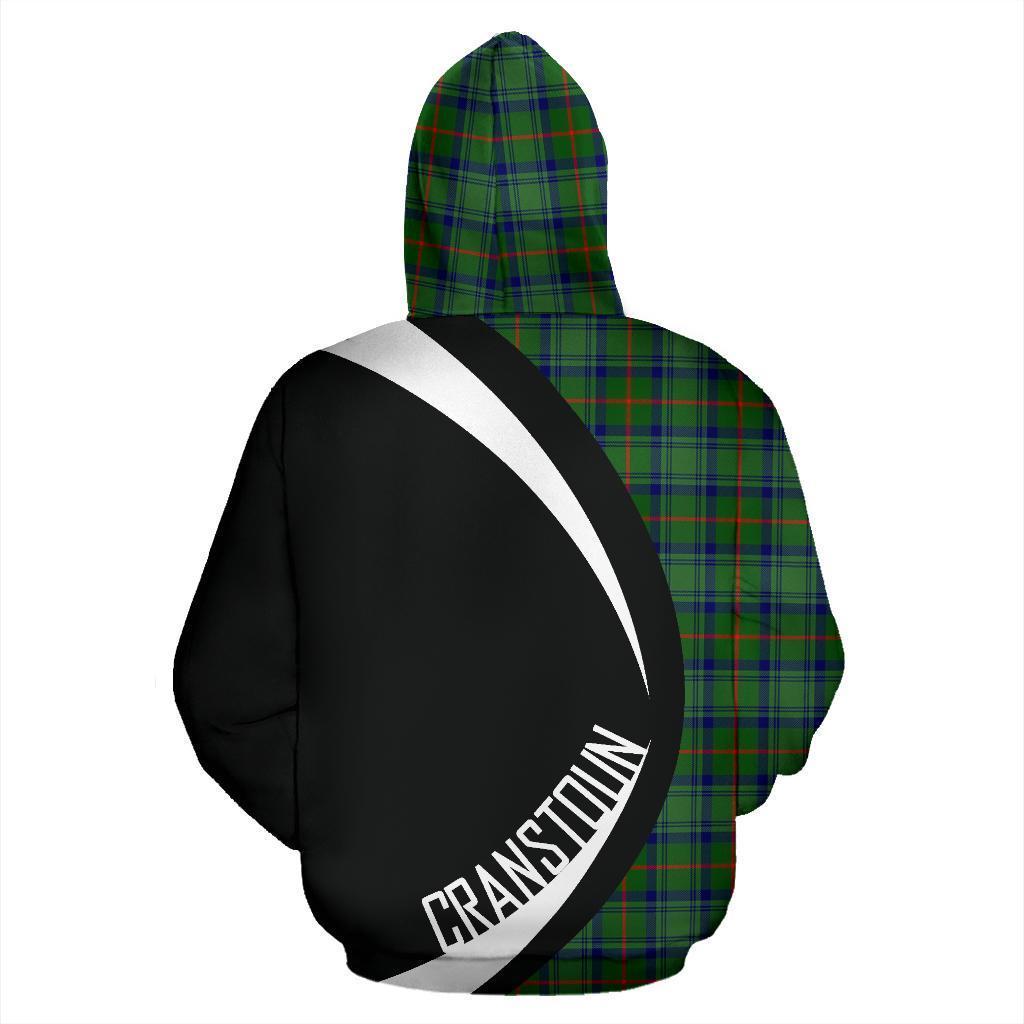 Printivon Cranstoun Tartan Crest Hoodie Circle Style