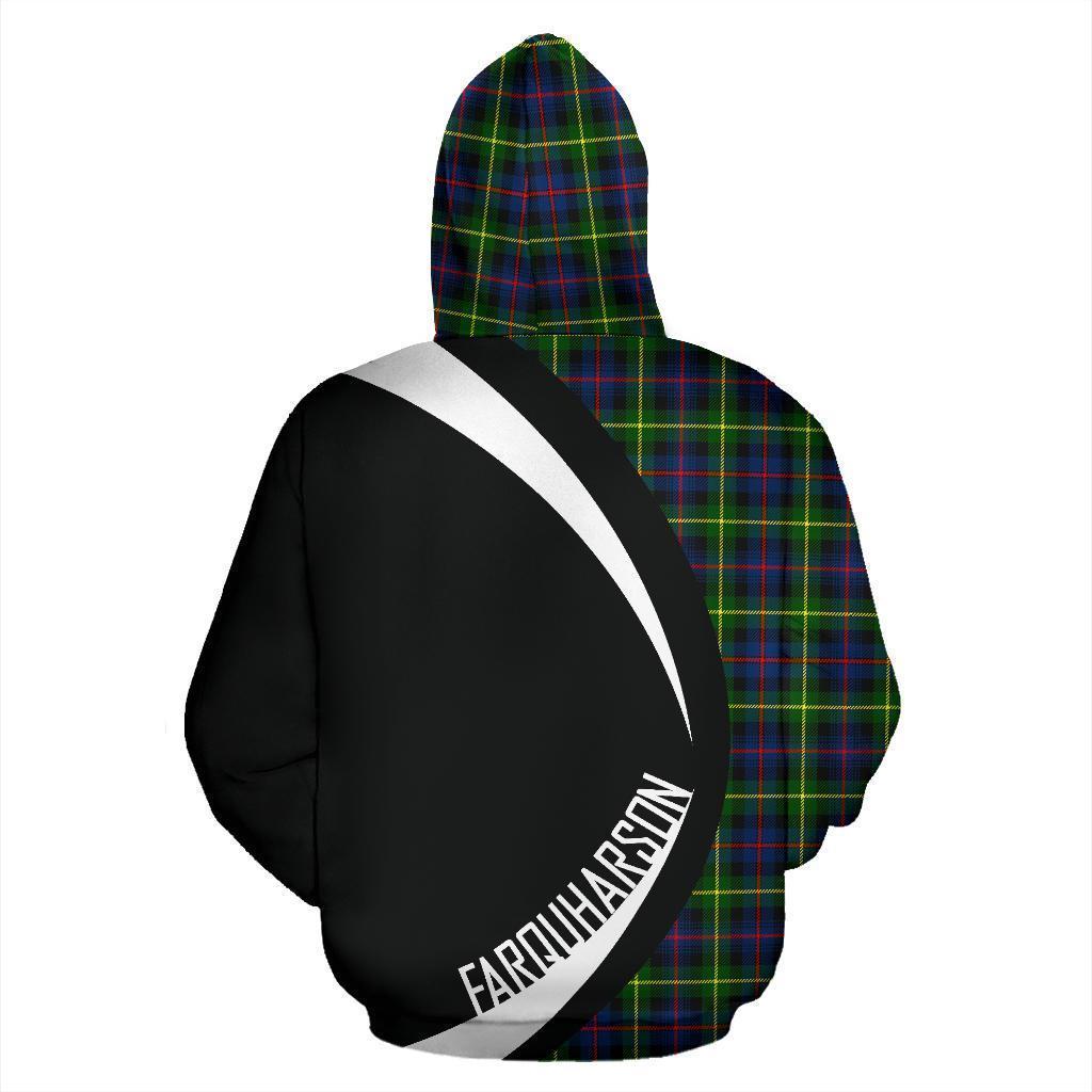 Printivon Farquharson Modern Tartan Crest Hoodie Circle Style