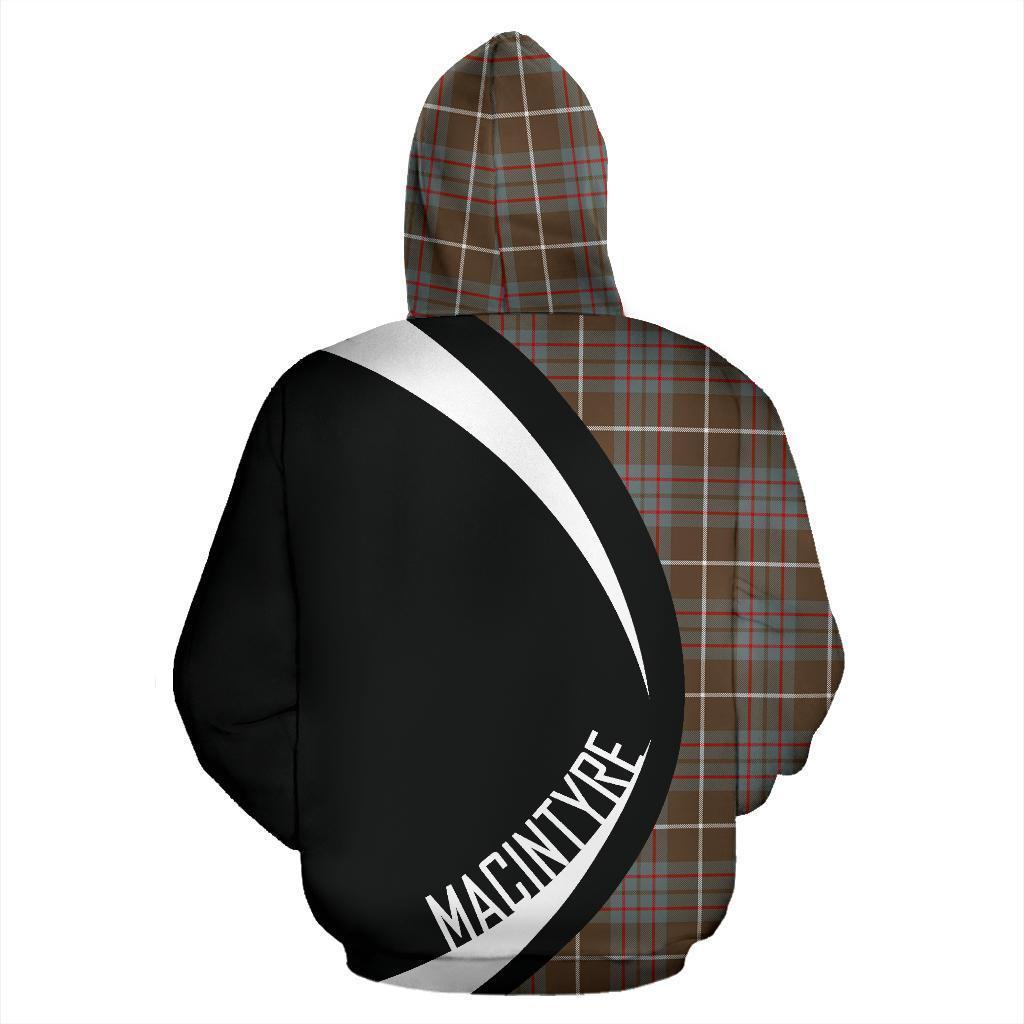 Printivon Macintyre Hunting Weathered Tartan Crest Hoodie Circle Style