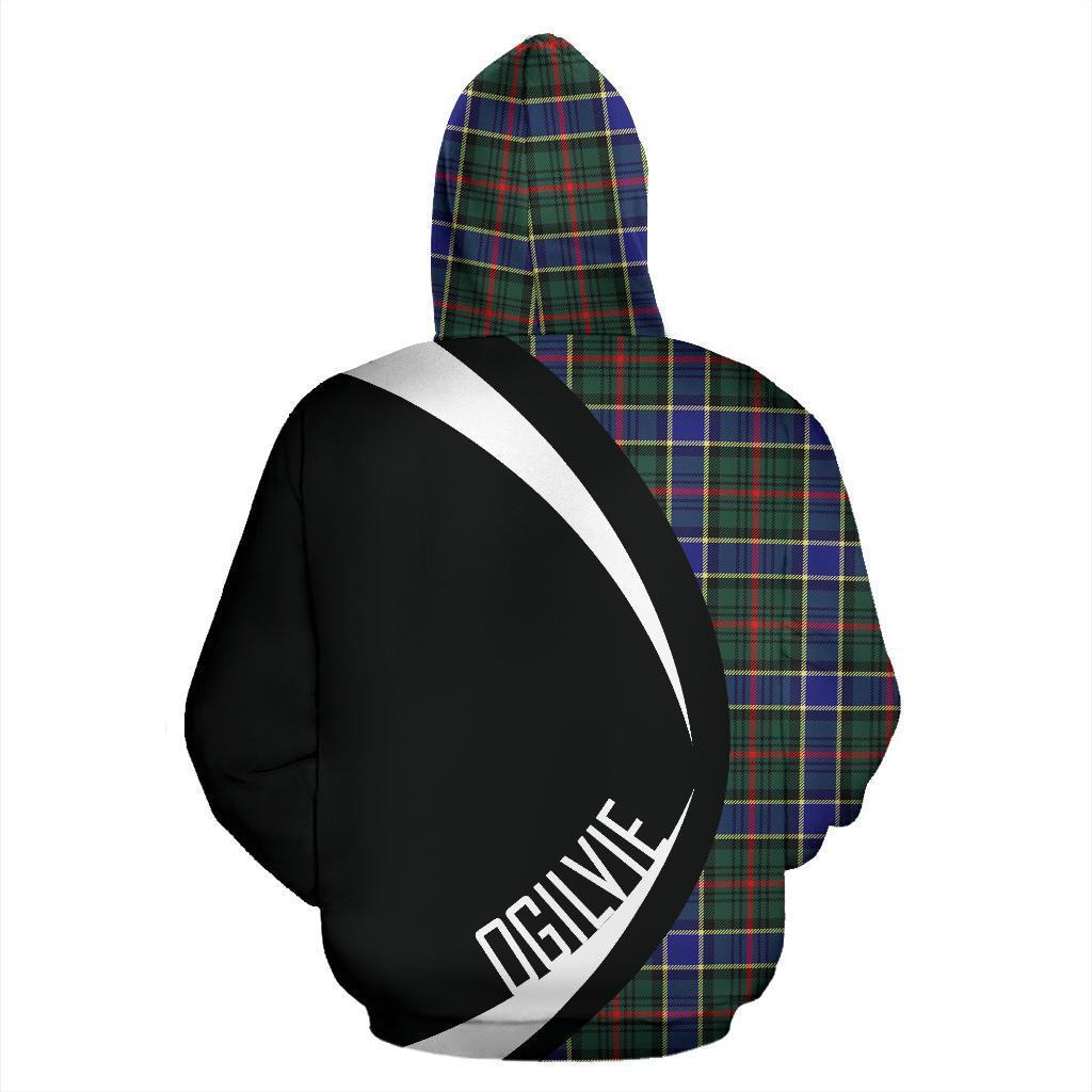 Printivon Ogilvie Hunting Modern Tartan Crest Hoodie Circle Style
