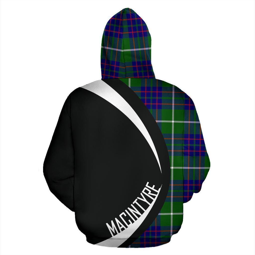 Printivon Macintyre Hunting Modern Tartan Crest Hoodie Circle Style